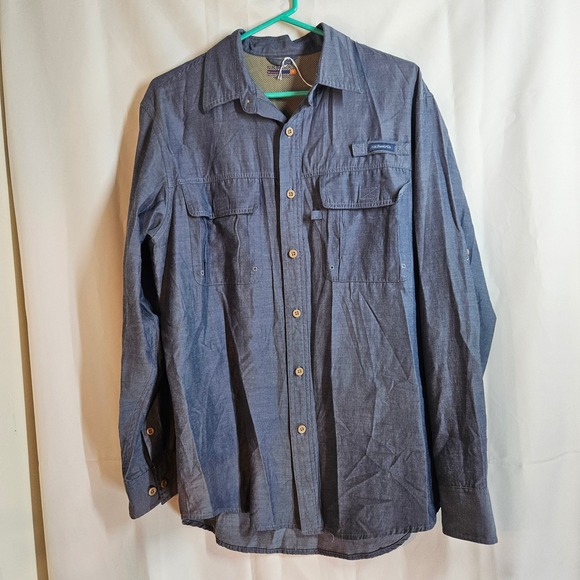 BASS Explorer Series Fishing Shirt‎ Button Up Long Sleeve Vented Size ? - Picture 1 of 6